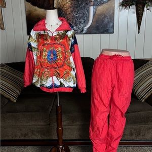 Pentathlon • Vtg• Red/Gold/White • Medium • Trumpet/ French Horns • Track Suit